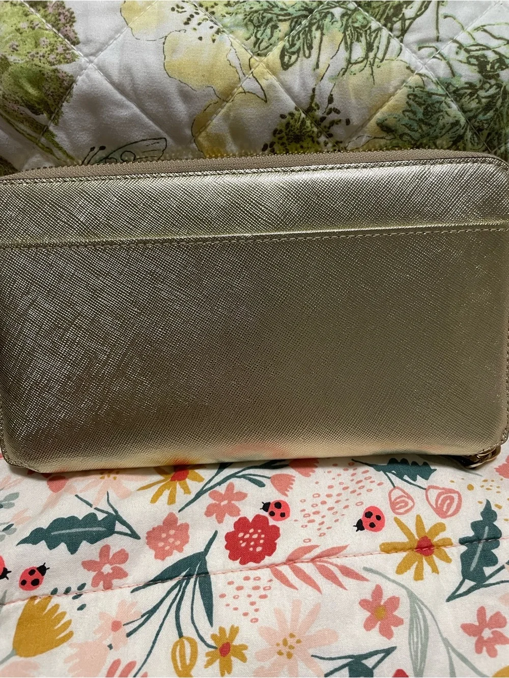 Gold Saffiano Zip-Around Wallet - Women Bags